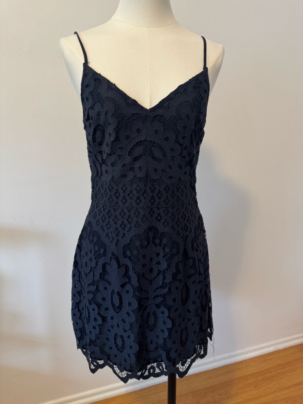 Abercrombie & Fitch Navy Cotton Eyelet Mini Dress Small